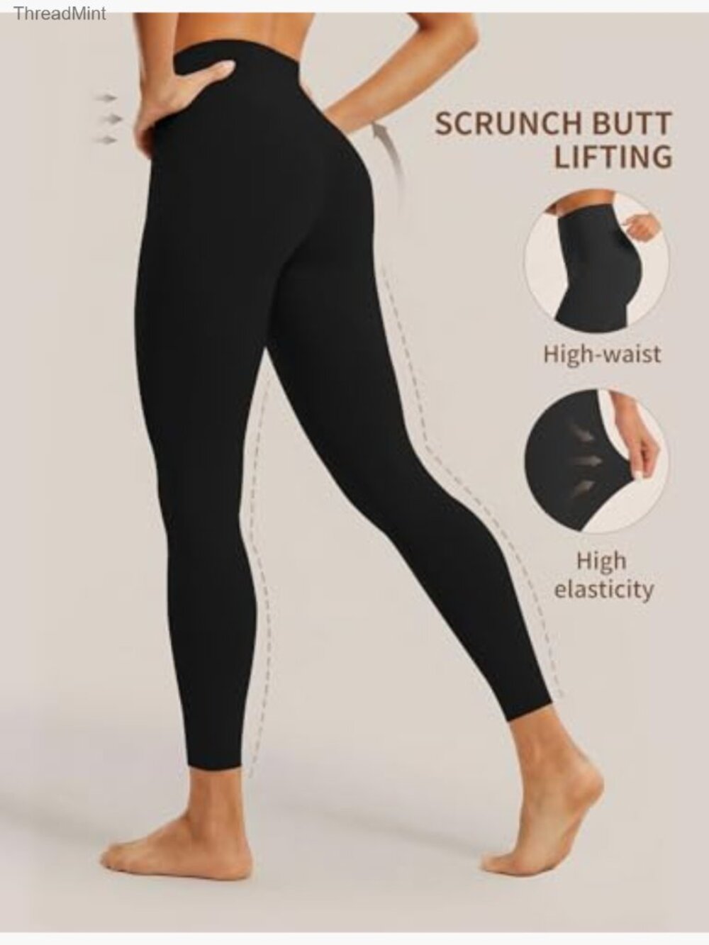 High Waisted Leggings Tummy Control Buttery Soft Yoga Pants for Women - Picture 3 of 7
